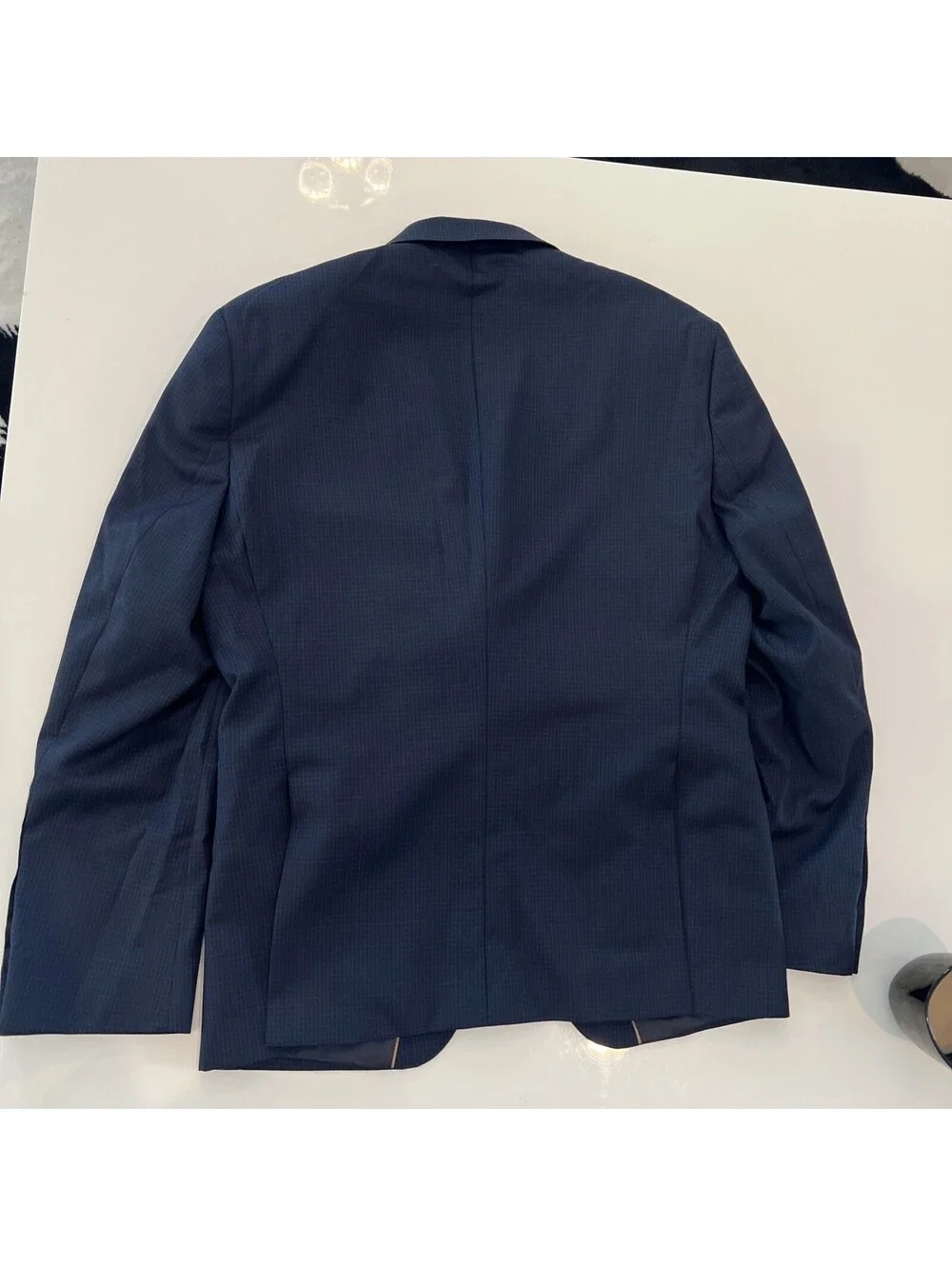 $595 Hugo Boss Men’s Virgin Wool Suit Jacket Dark Blue Slim Fit Size 38S